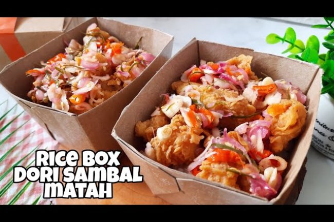 Rice Box Ayam Goreng Crispy dengan Saus Sambal