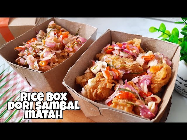 Rice Box Ayam Goreng Crispy dengan Saus Sambal